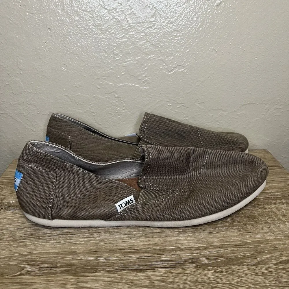 Toms Redondo Slip-On Loafer Flats Women's Shoes Size 9.5 M Dusty Olive
